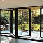 bi-folding doors 4 pain half open